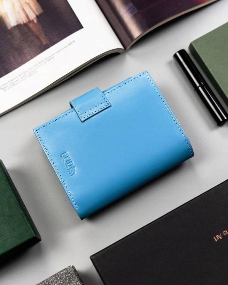 Portfel, niebieski, skórzany, Peterson