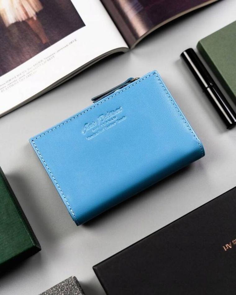 Portfel, niebieski, skórzany, Peterson