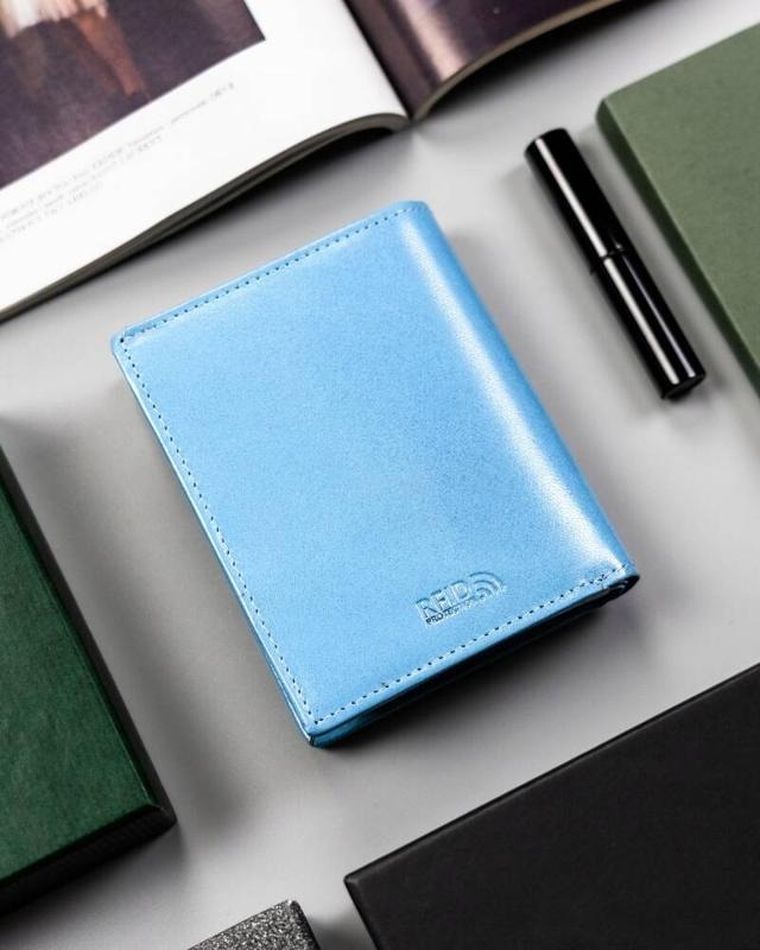 Portfel, niebieski, skórzany, Peterson