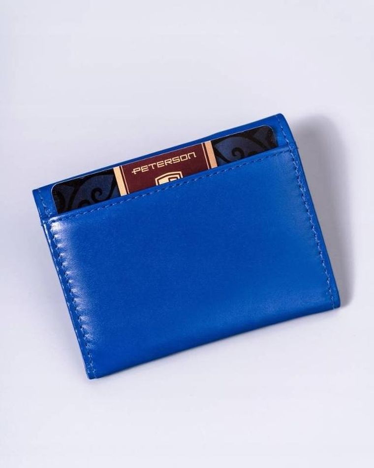 Portfel, niebieski, skórzany, Peterson