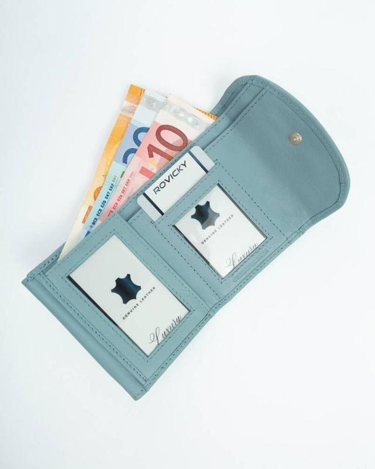 Portfel, niebieski, skórzany, Rovicky