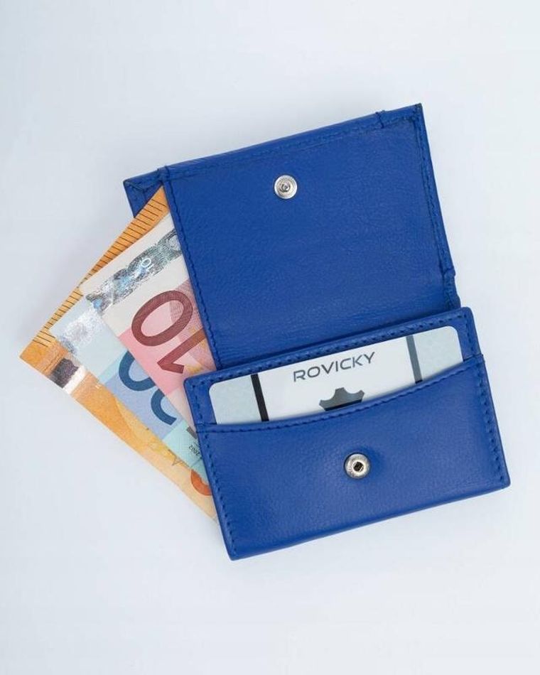 Portfel, niebieski, skórzany, Rovicky