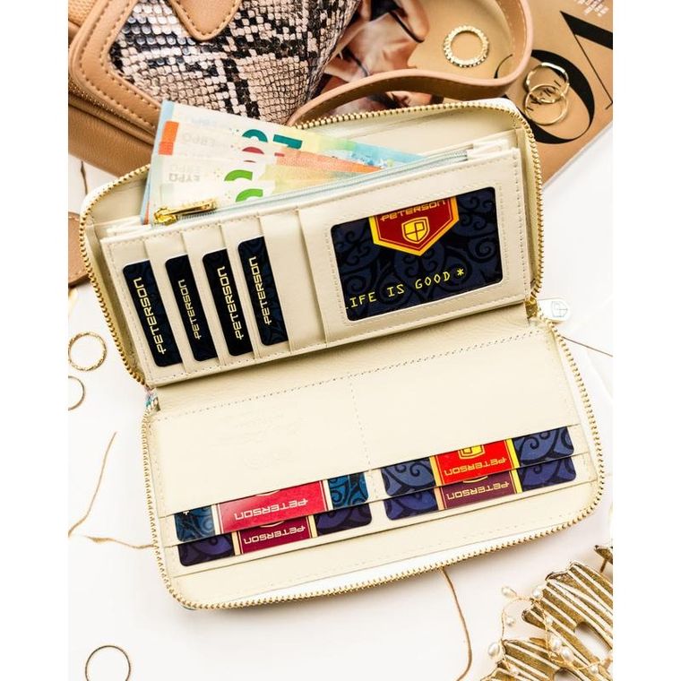 Portfel-piórnik, mix, skóra naturalna i ekologiczna, Peterson