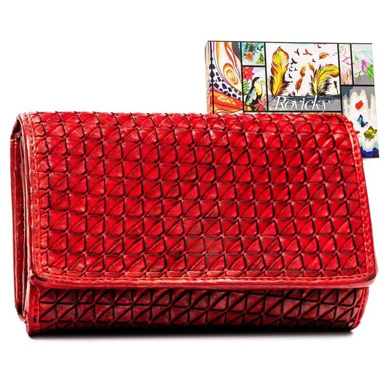 Portfel, pomarańczowy, skórzany, RFID, Rovicky