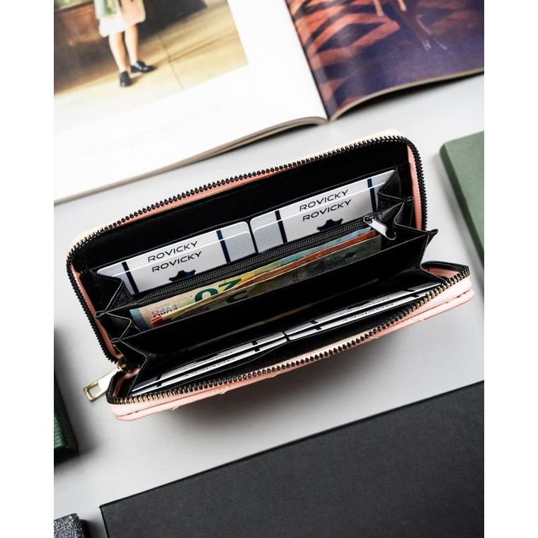 Portfel, różowy, skóra ekologiczna, 4U Cavaldi