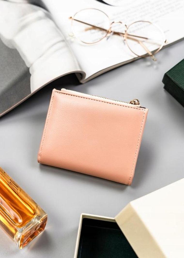 Portfel, różowy, skóra ekologiczna, Cavaldi