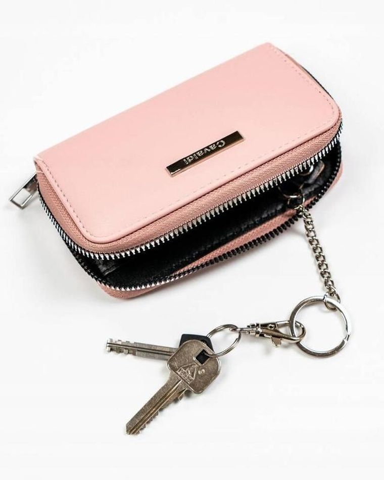 Portfel, różowy, skóra ekologiczna, Cavaldi