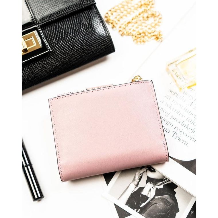 Portfel, różowy, skóra ekologiczna, RFID, Peterson