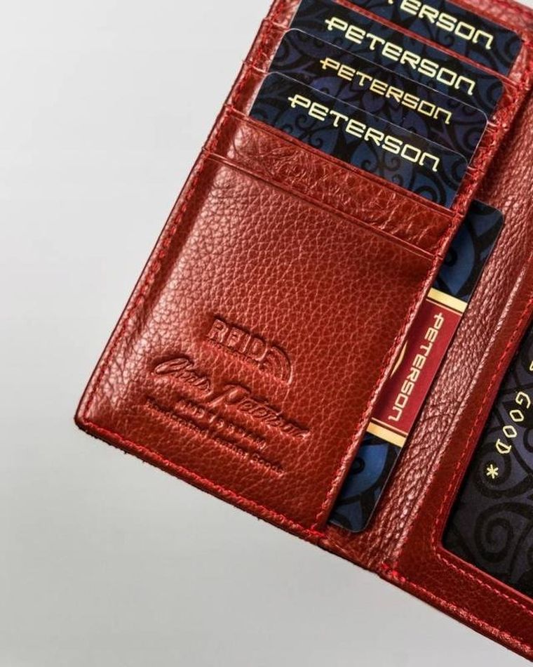 Portfel, różowy, skórzany, Peterson