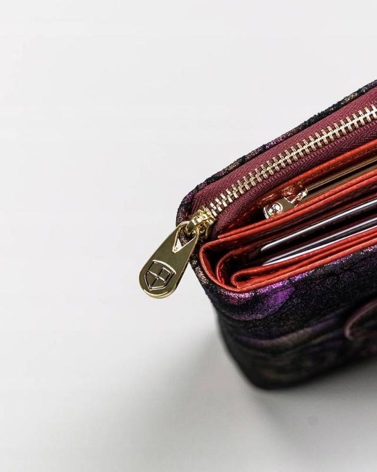 Portfel, skórzany, różowy, Peterson