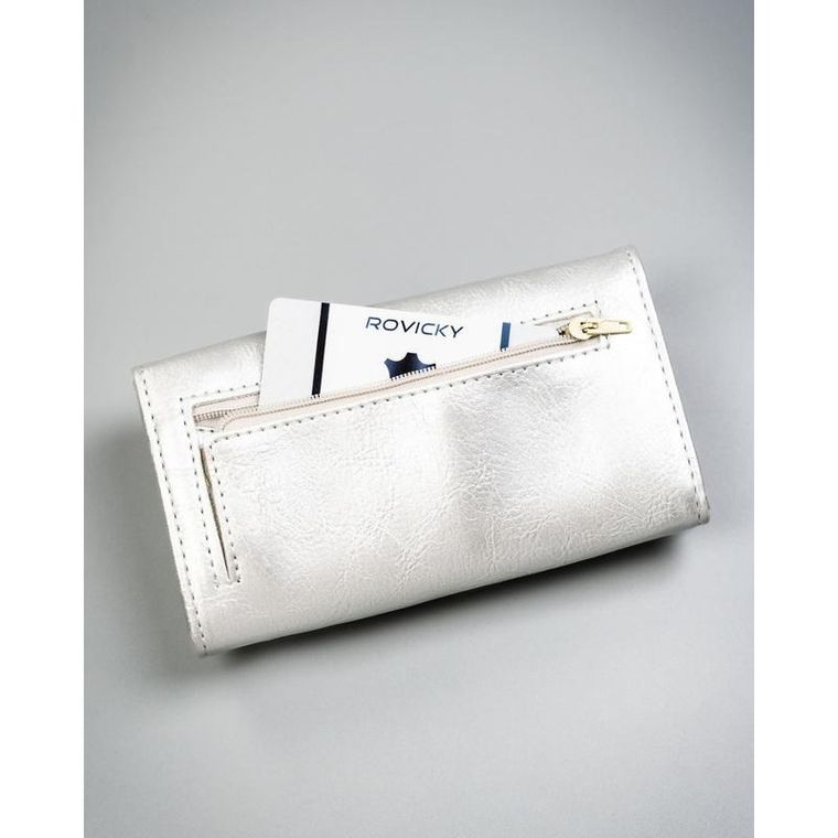 Portfel, srebrny, skóra ekologiczna, 4U Cavaldi