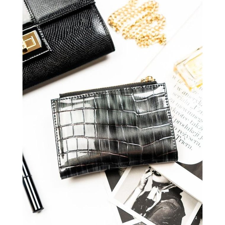 Portfel, szary, skóra ekologiczna, Peterson