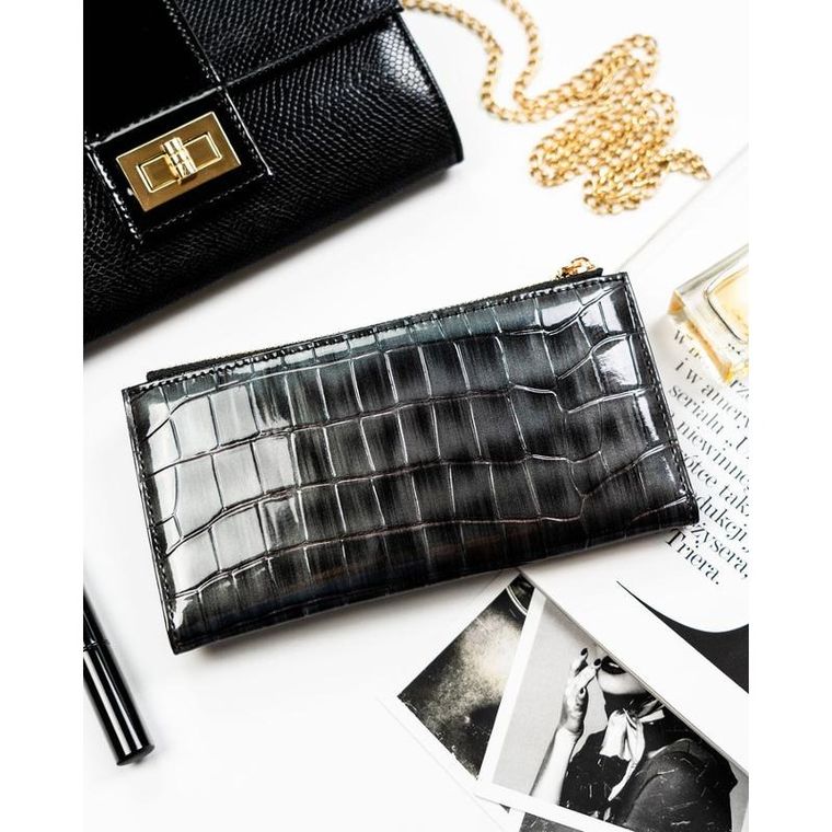 Portfel, szary, skóra ekologiczna, Peterson