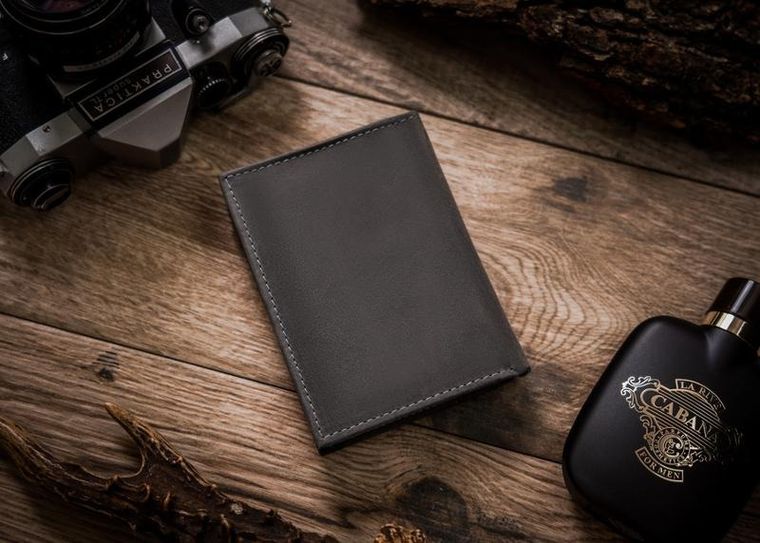 Portfel, szary, skórzany, Always Wild