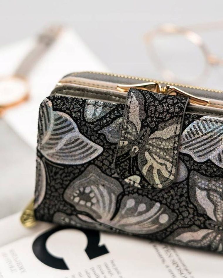 Portfel, szary, skórzany, RFID, Peterson