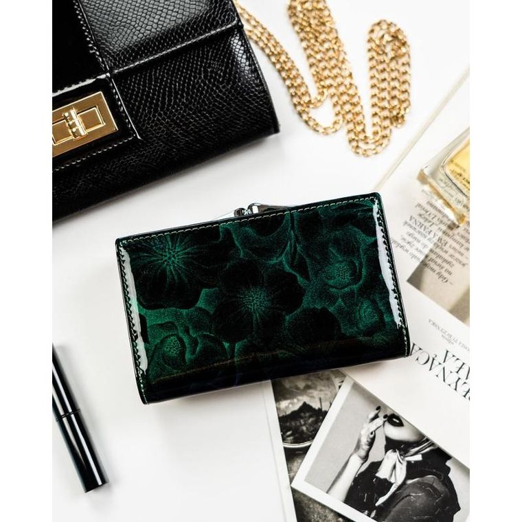 Portfel, zielony, skóra ekologiczna, Peterson