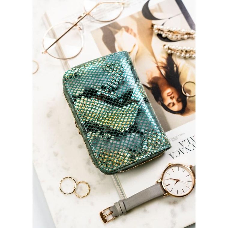 Portfel, zielony, skórzany, Petereson