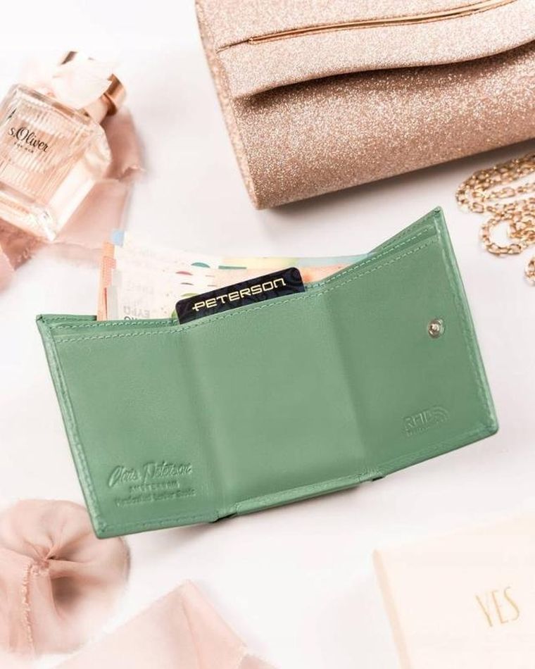 Portfel, zielony, skórzany, Peterson