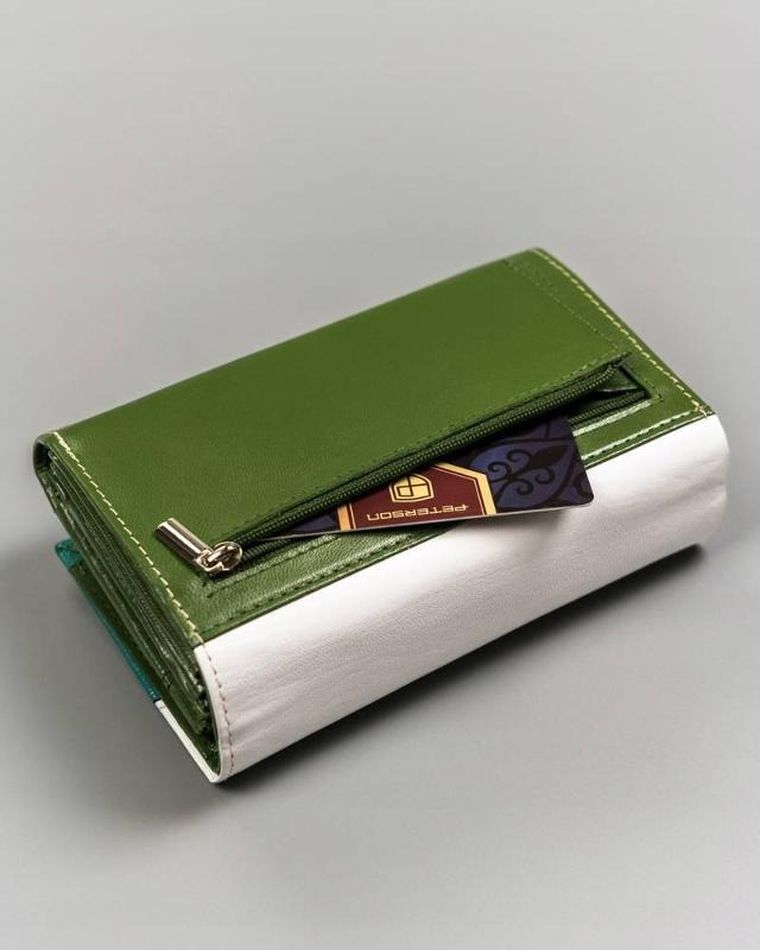 Portfel, zielony, skórzany, Peterson