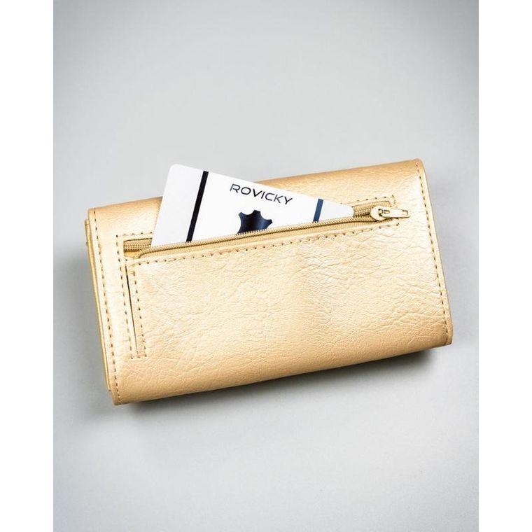 Portfel, złoty, skóra ekologiczna, 4U Cavaldi