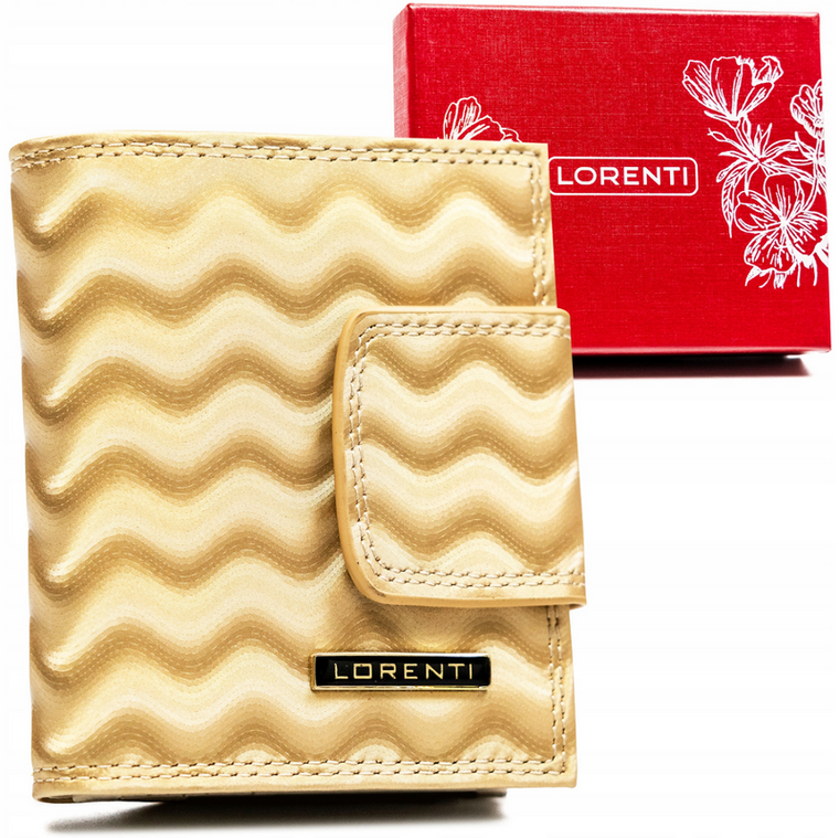 Portfel, złoty, skórzany, Lorenti