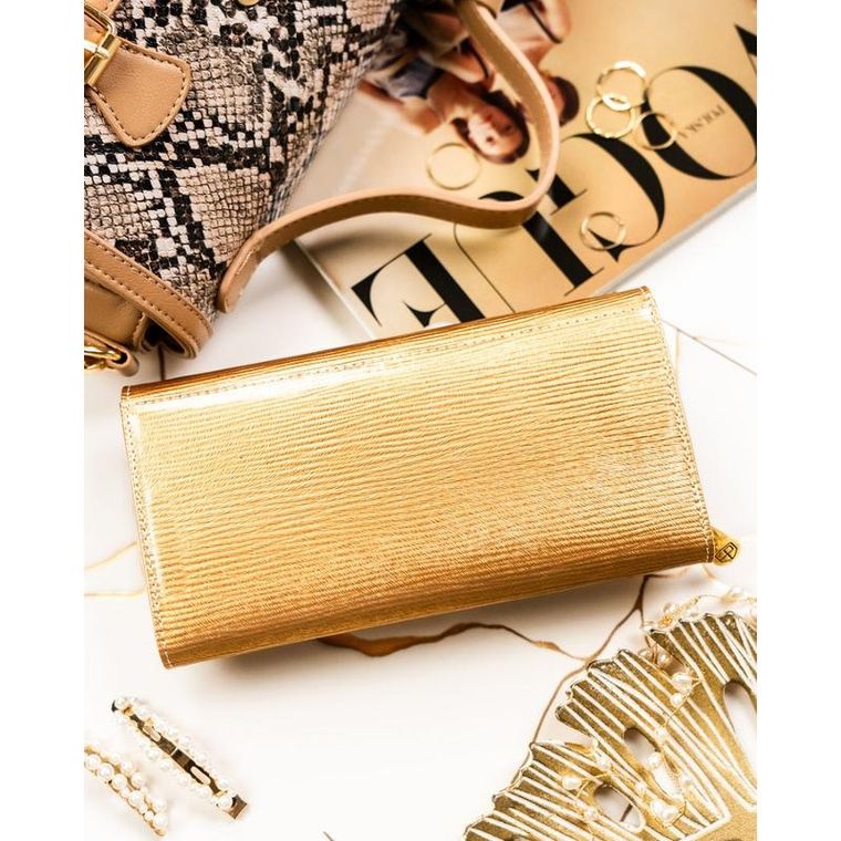 Portfel, złoty, skórzany, Peterson