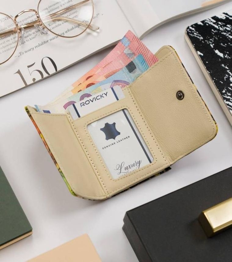 Portfel, żółty, skórzany, Lorenti