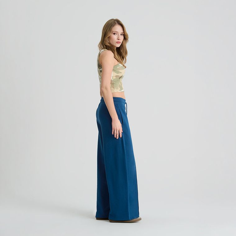 Prążkowany top khaki z domieszką modalu NOWEAR