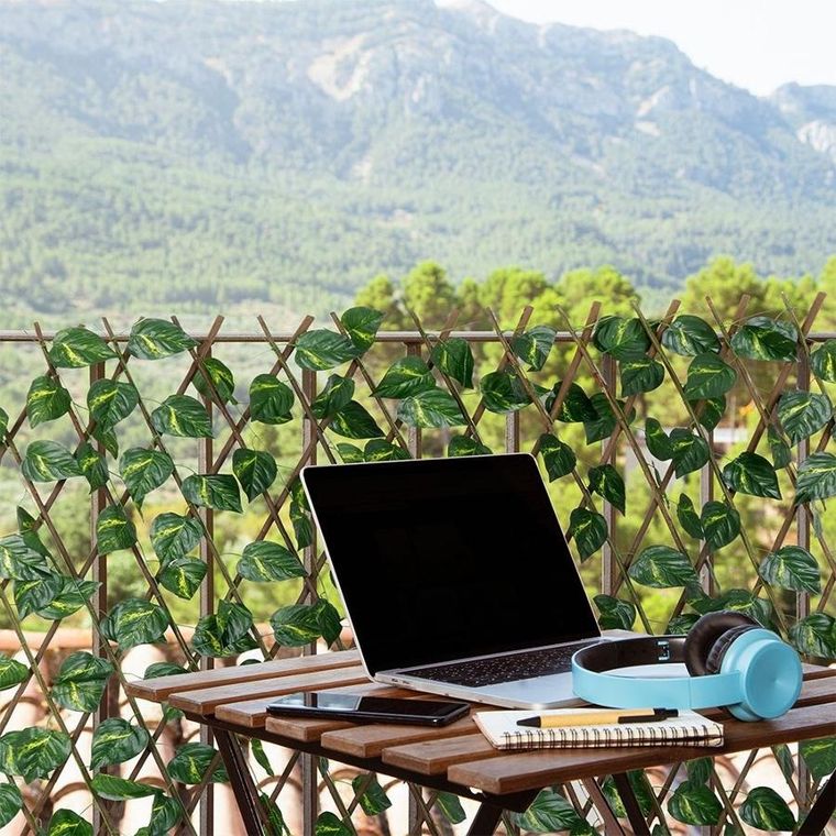 ProGarden, krata ażurowa ze sztucznymi liśćmi, 180-90 cm