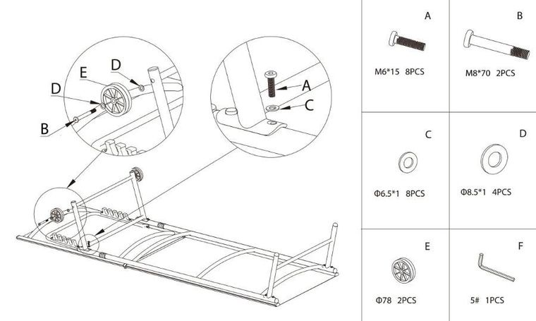 Progarden, leżak ogrodowy, wypoczynkowy, szary, 185-57-31 cm