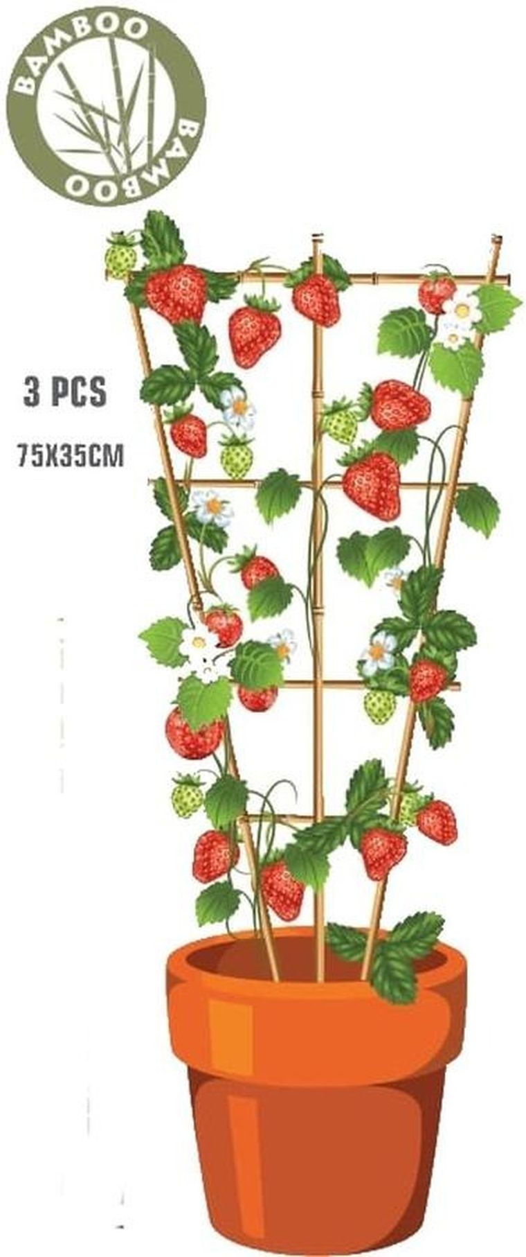 Progarden, podpora do roślin, bambusowa drabinka, 75 cm, 3 szt.