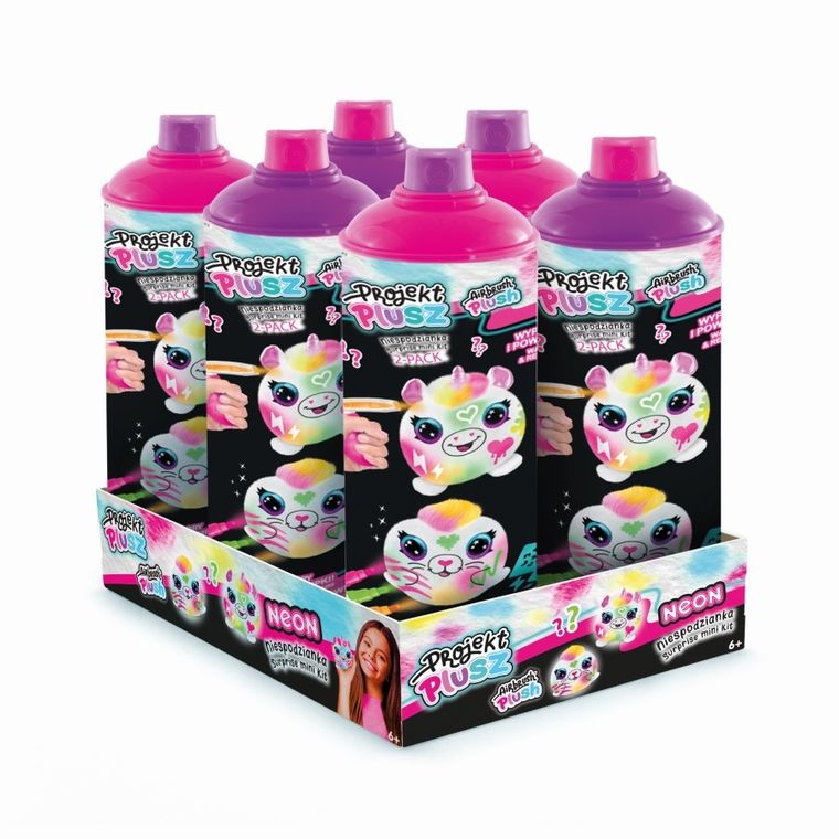 Projekt Plusz, Zaprojektuj Swojego Pluszaka, Neon, zestaw z akcesoriami w tubie, 2 szt.