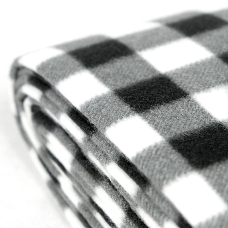 Promis, koc piknikowy, czarna krata, 200-200 cm