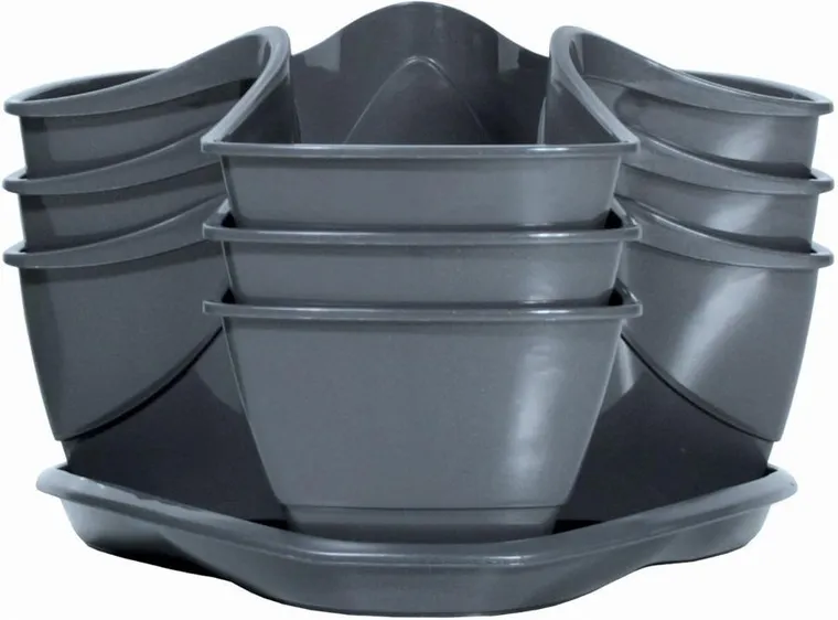 Prosperplast, doniczka kaskadowa do ziół, grafit