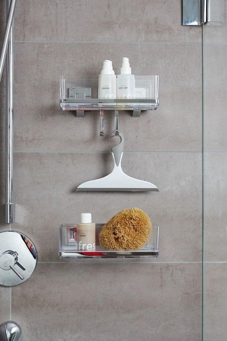 Prostokątna półka łazienkowa, Quadro, z haczykiem, Vacuum-Loc