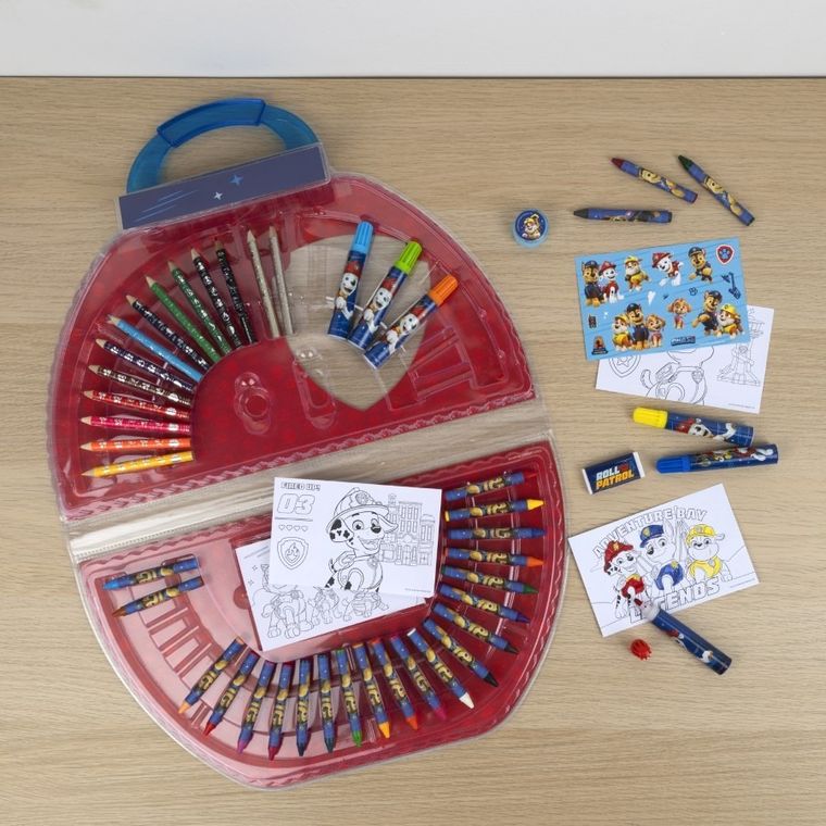 Psi Patrol, zestaw artystyczny w walizce, 51 elementów