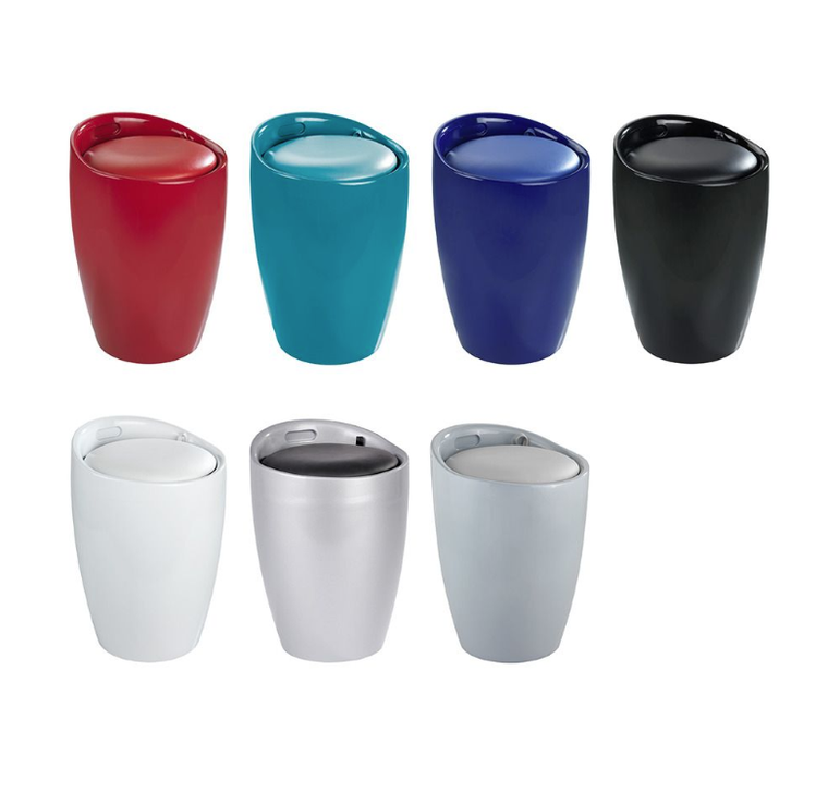 Pufa, kosz na pranie 2w1, Candy grey