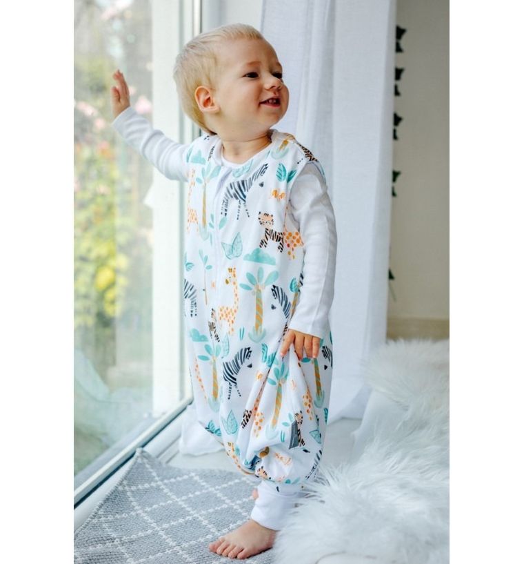 Pulp, Bamboo, Kolorowe Safari, śpiworek do spania z nogawkami, TOG 0.5, 9-30m