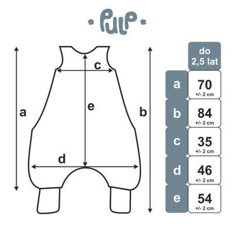 Pulp, Krówki, letni śpiworek do spania, z nogawkami i skarpetkami, TOG 0.5, 1-2.5 l