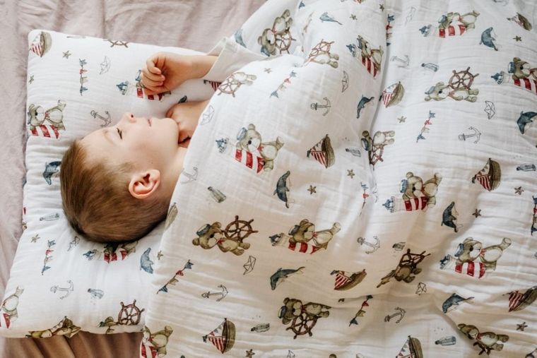 Pulp, Miś Marynarz, 2-częściowy komplet pościeli, muślinowy, 135-100 cm