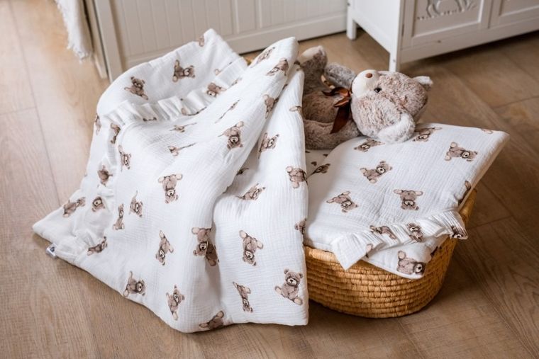 Pulp, Misie, 2-częściowy komplet pościeli, muślinowy, 80-100 cm