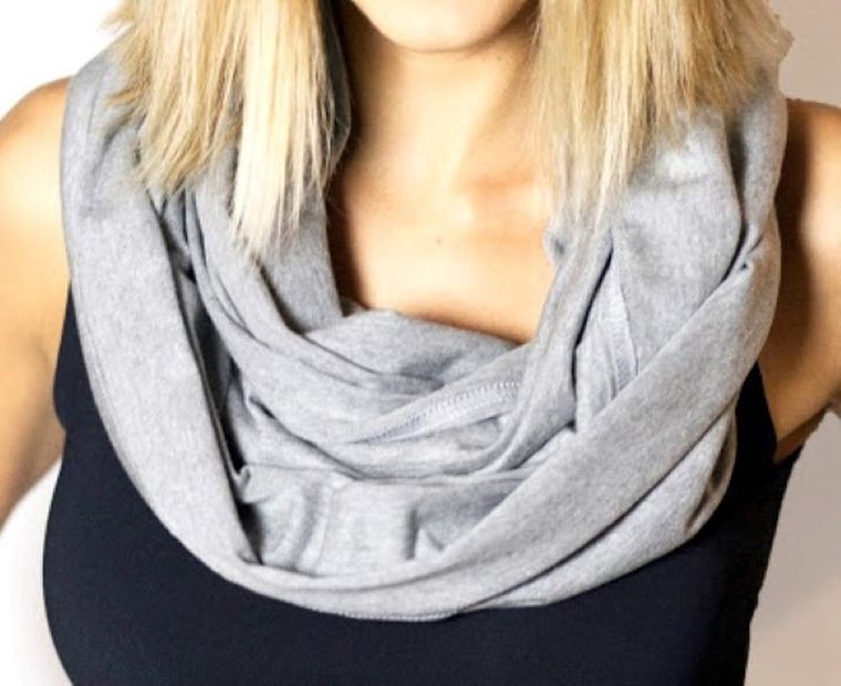 Pulp, szalik do karmienia, komin, siwy