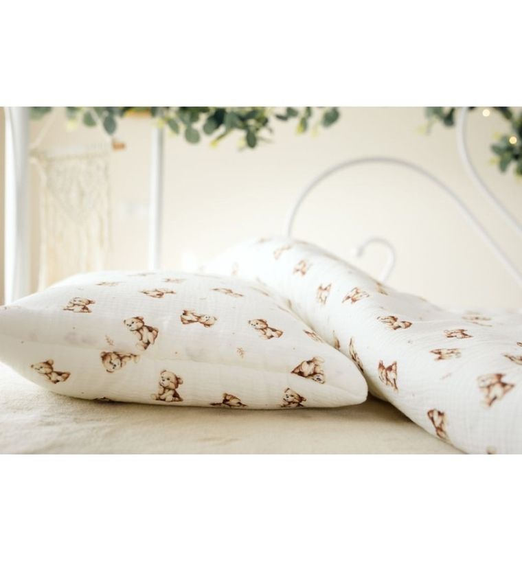 Pulp, Zamyślony Miś, pościel z bawełny muślinowej, 100-135 cm