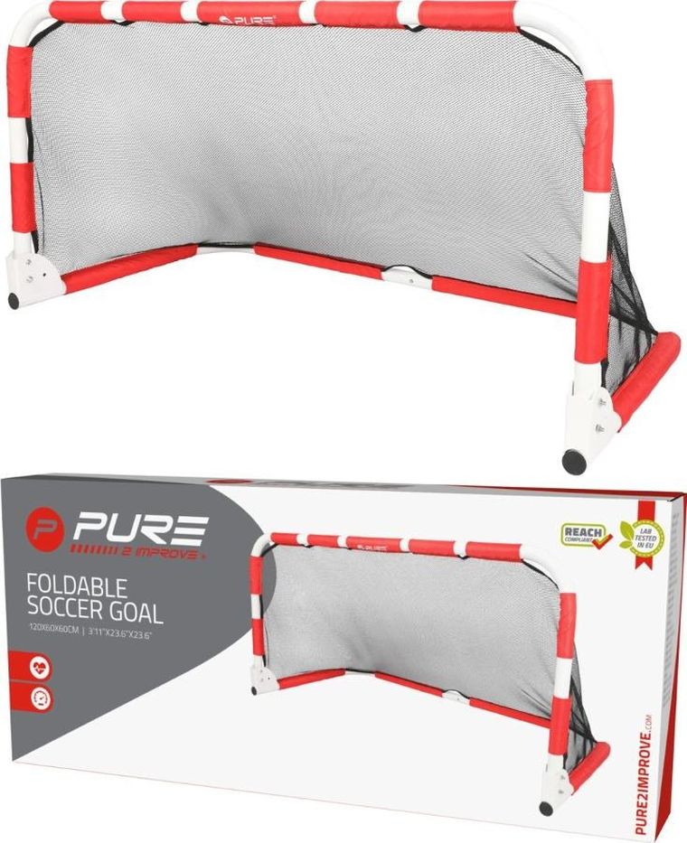 Pure 2 Improve, bramka do piłki nożnej, składana, 120-60-60 cm