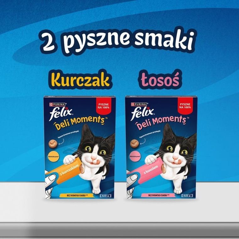 Purina, Felix, Deli Moments, łosoś, przysmak dla kota, 4-10g