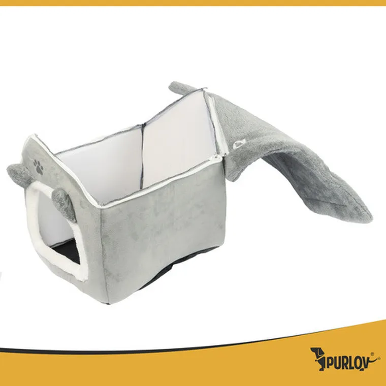 Purlov, legowisko dla kota, domek, szary