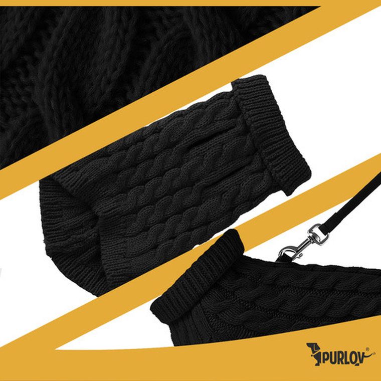 Purlov, ubranko dla psa i kota, rozmiar L, czarne