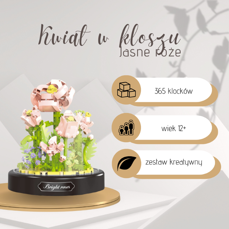 QBI, Jasne róże, klocki konstrukcyjne, 365 elementów