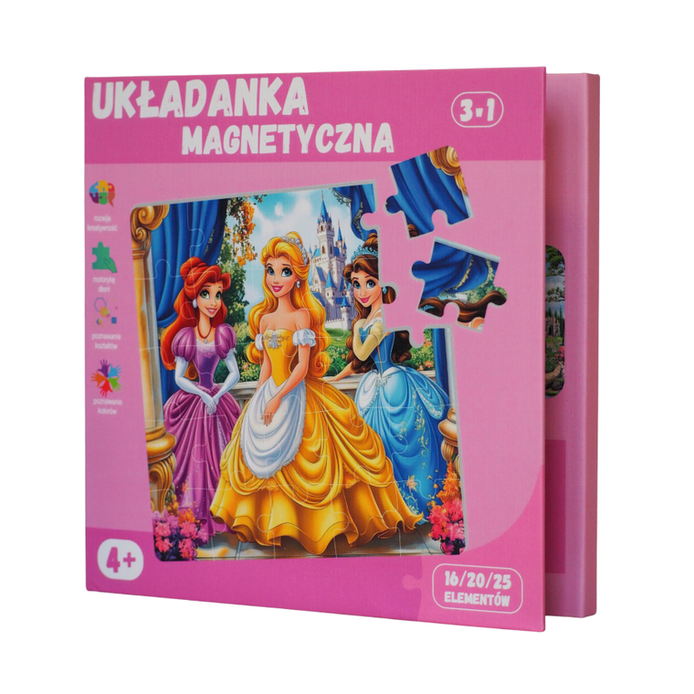 QBI, Królestwo księżniczki, puzzle magnetyczne, 16+20+25 elementów
