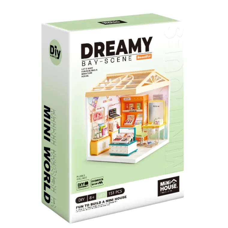 QBI, miniaturowy domek LED, salon pięknośći, puzzle 3D, 151 elementów